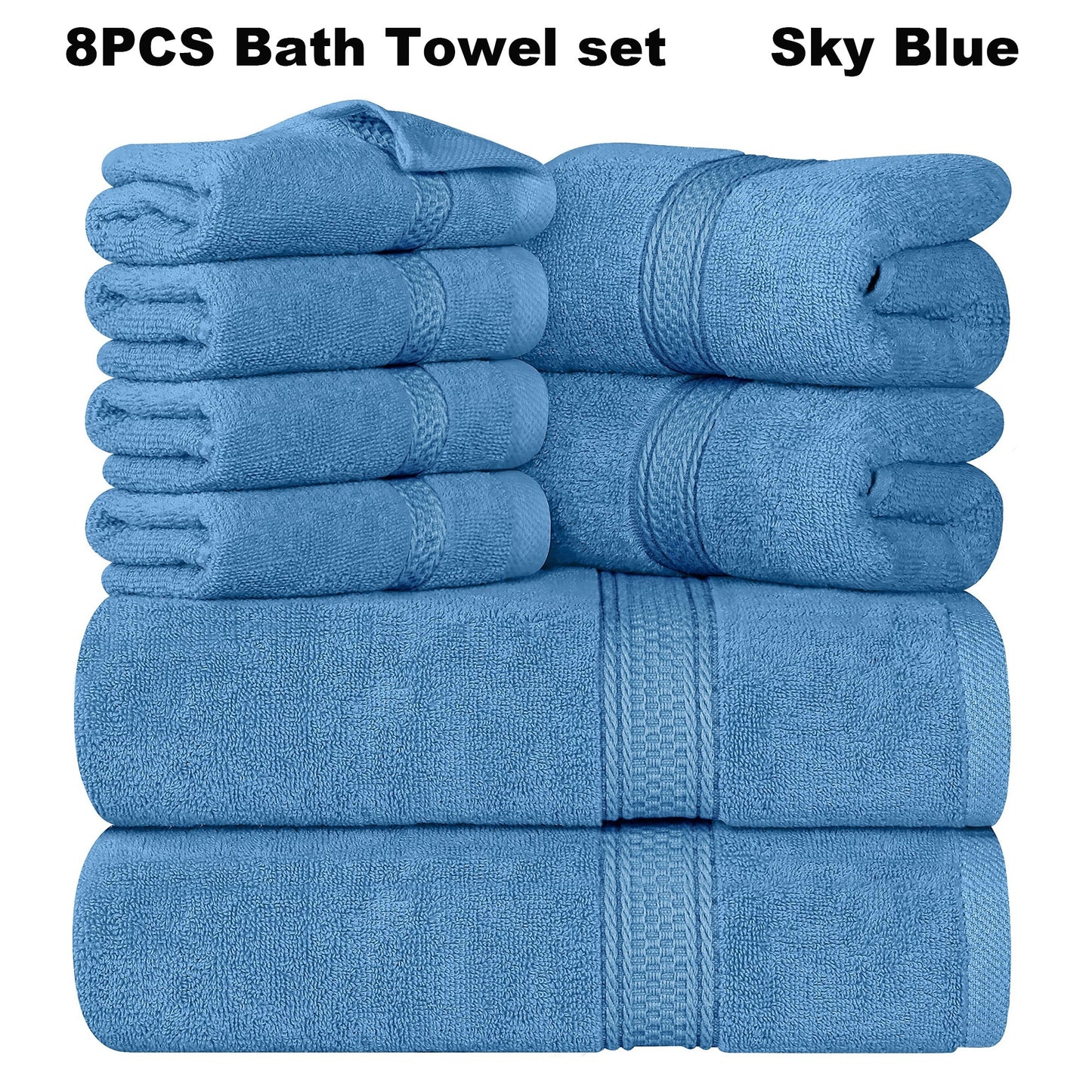 8pcs Bath Towel Set, 2 Bath Towels, 2 Hand Towels, 4 Washcloth, Luxurious, Soft, Skin Friendly, Good Water Absorption, Quick Drying, Thickened Bathing Towel, Suitable for Home, Hotel, Travel, Fitness, Beauty SPA, Etc, Wash Cl