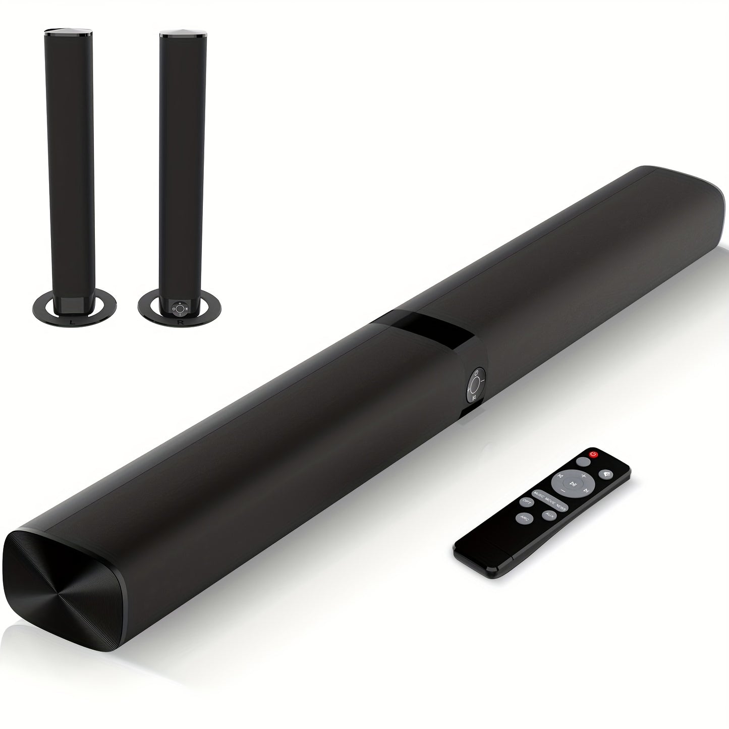 60W TV Speakers, Smart TV Speakers Wireless Speaker, Wired and Wireless Speakers, with ARC/ Optical/ AUX Connection, Detachable 32inch Speakers