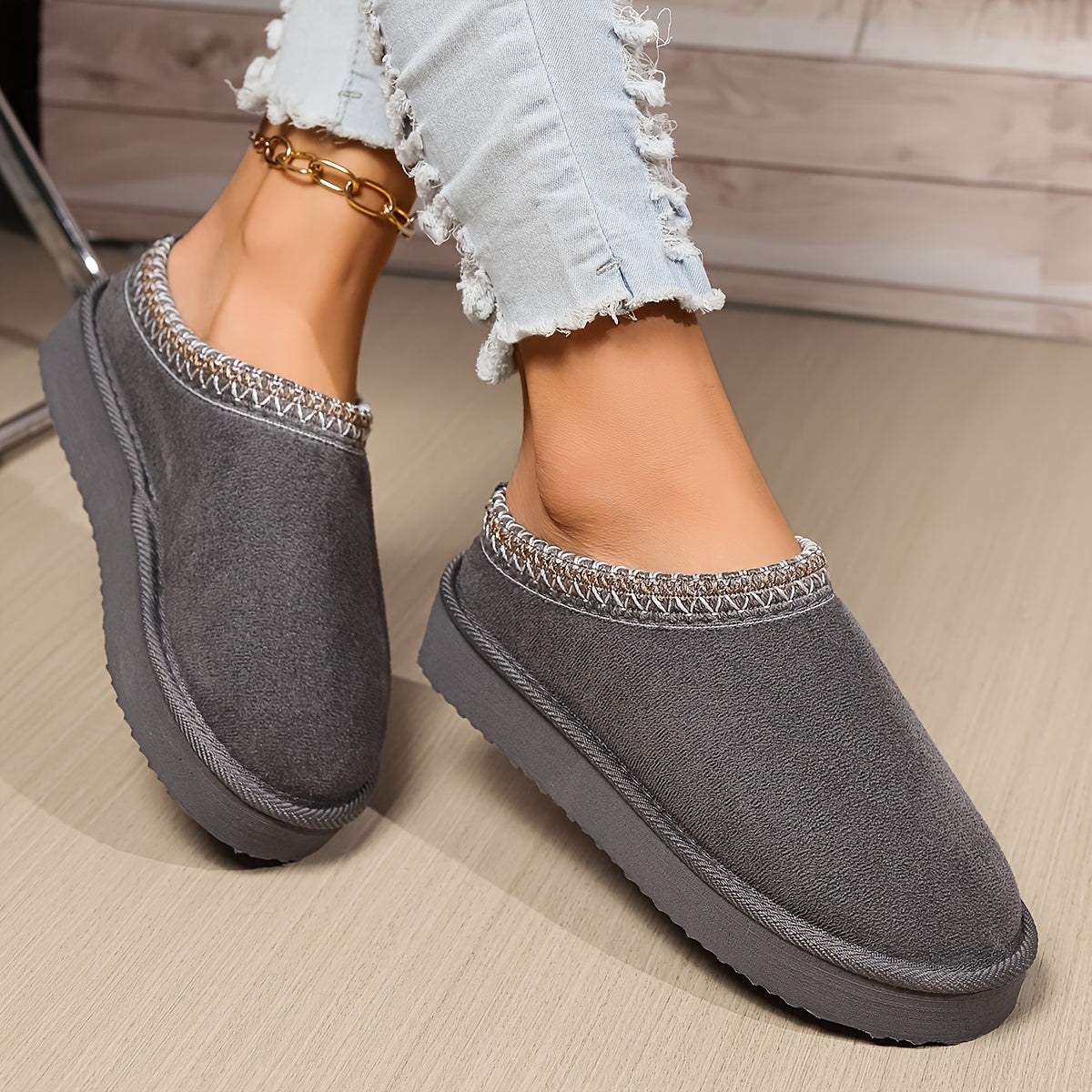 Womens Ultra-Soft Thermal Slippers - Indoor Quilted Ankle Boots with Non-Skid Sole - Perfect Cozy House Shoes for Winter Lounging
