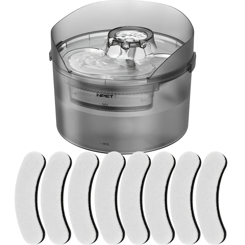NPET DF30 Dog Water Fountain, 2 Gallon/270oz/8L Large Automatic Dog Water Bowl Dispenser, Pet Water Fountain with Splatter Guard, Cleaning Kit for Large Dogs & Multiple Pets, Without Battery