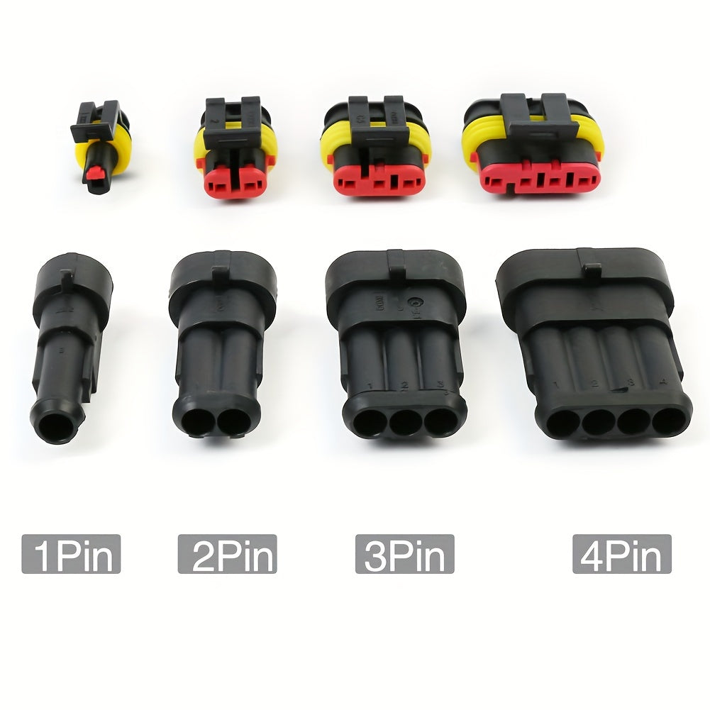 352PCS Automotive Electrical Connector Terminals Kit - Durable 1/2/3/4 Pin Wire Plugs for Car Repair and Maintenance - Easy to Install and Use - Waterproof