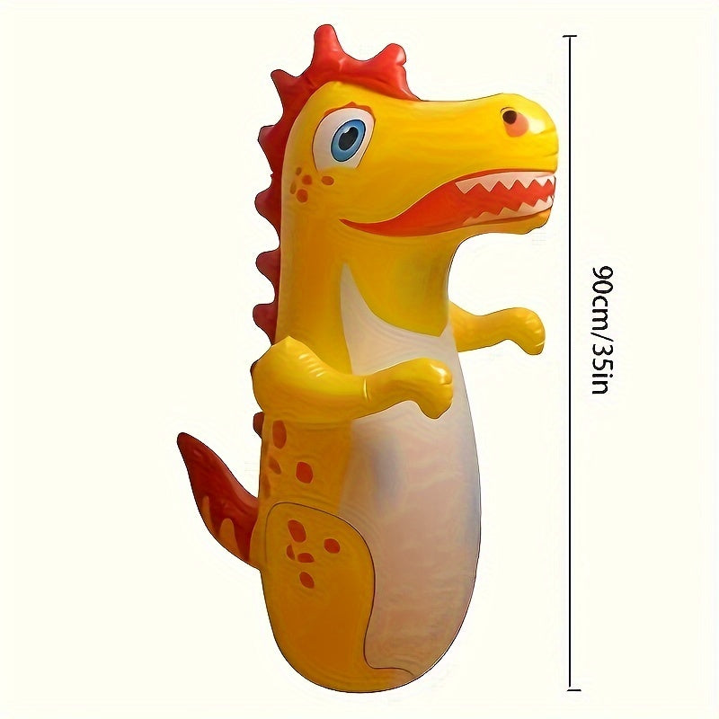 Toys / 1pc Dinosaur Inflatable Punching Bag for Youngsters Ages 3-6 - Durable PVC Outdoor Exercise Toy with Vibrant Colors (Yellow, Green, Rose Red) - Fun & Safe for Active Play, Dinosaur Toys, Playful Design, Sturdy Construction