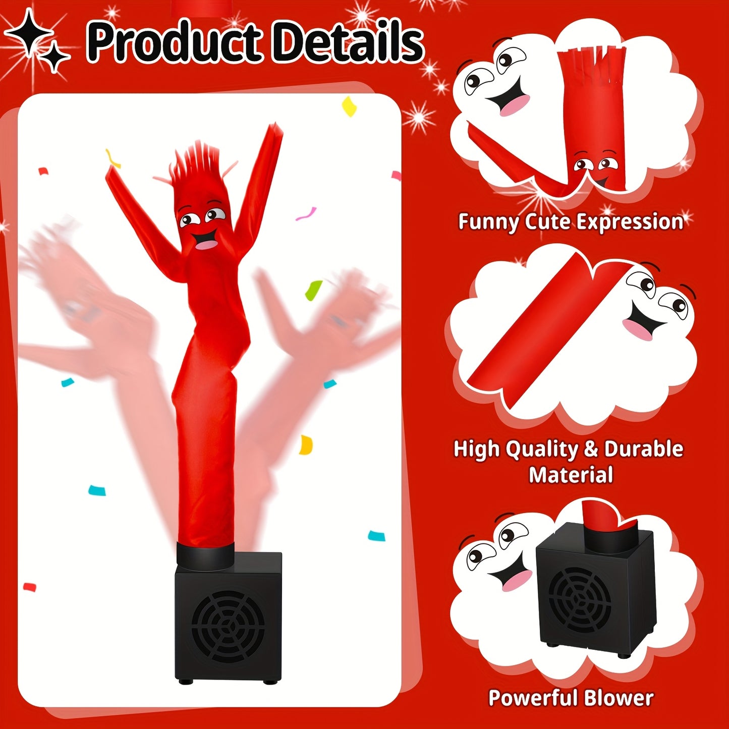 Mini Inflatable Tube Man Gag Funny Gift For Wacky Waving Inflatable Tube Guy With Blower Joke Desktop Quirky White Elephant Gift For Table Birthday Party Decor(Funny)