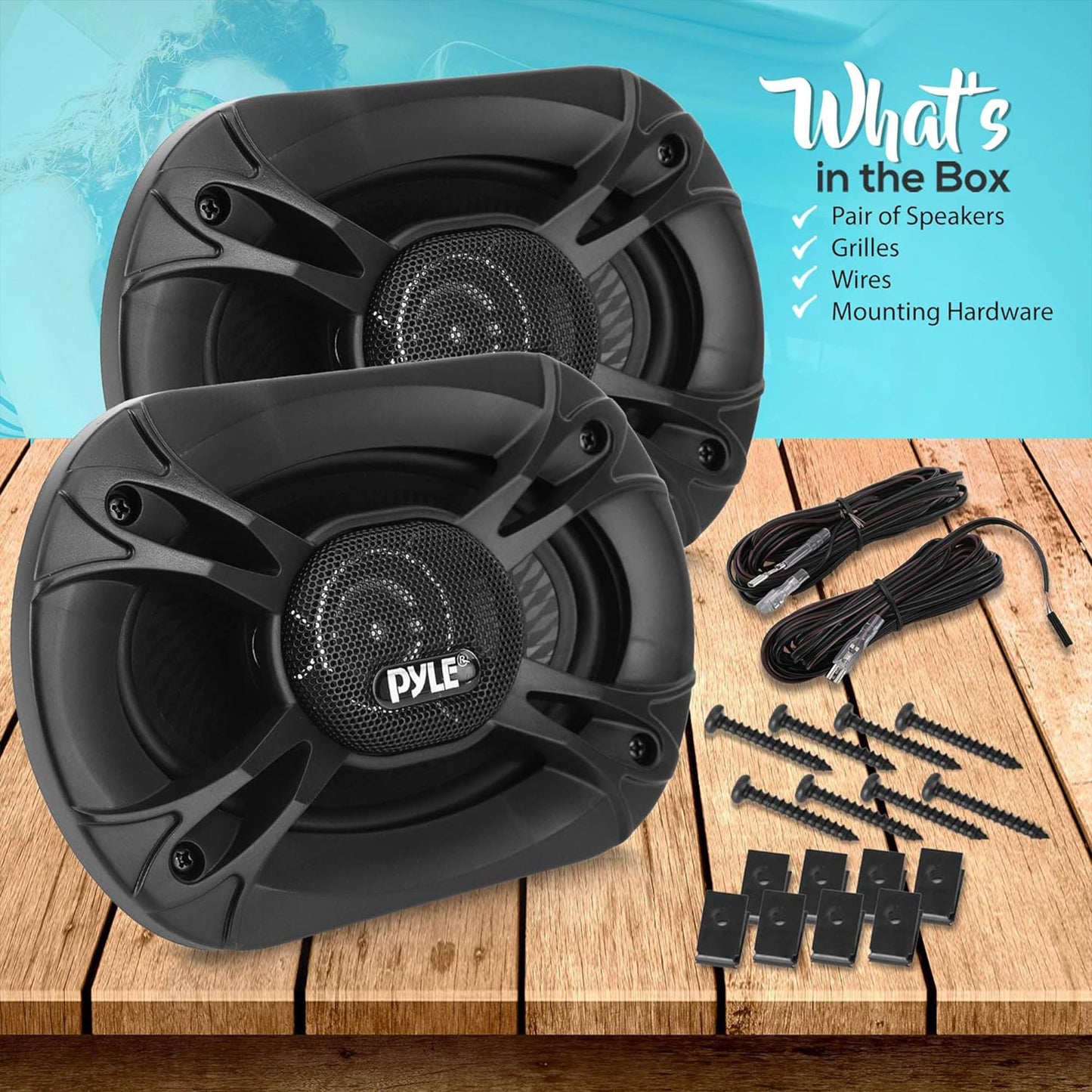 Pyle 6'' x 9'' Four-Way Quadriaxial Speaker System with 500W Peak Power - Black (PL61984BK)
