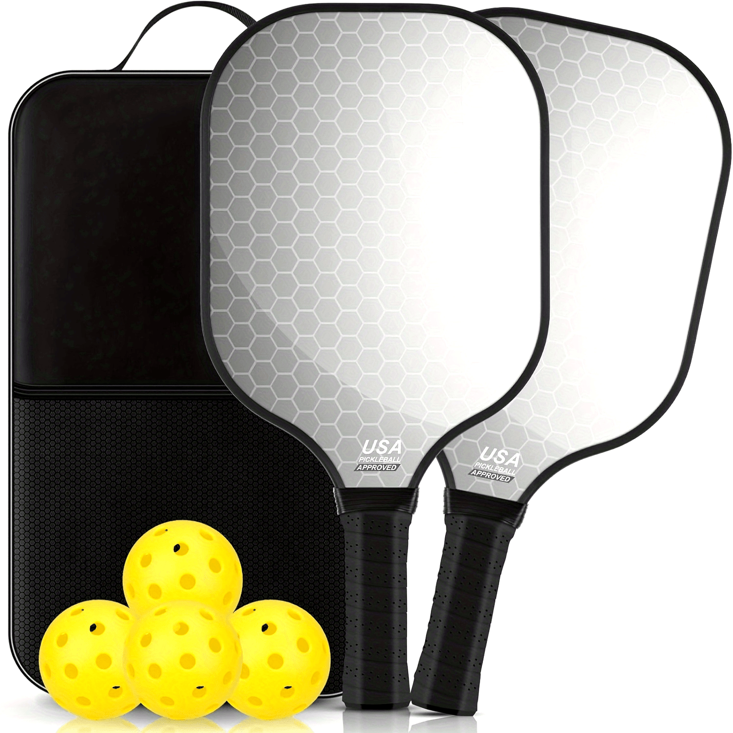 Pickleball Paddles Set of 2 99.9% T300 Carbon Fiber USAPA Approved Pickle Ball Paddle Indoor Outdoor Rackets Pickleballs Racquet Gifts