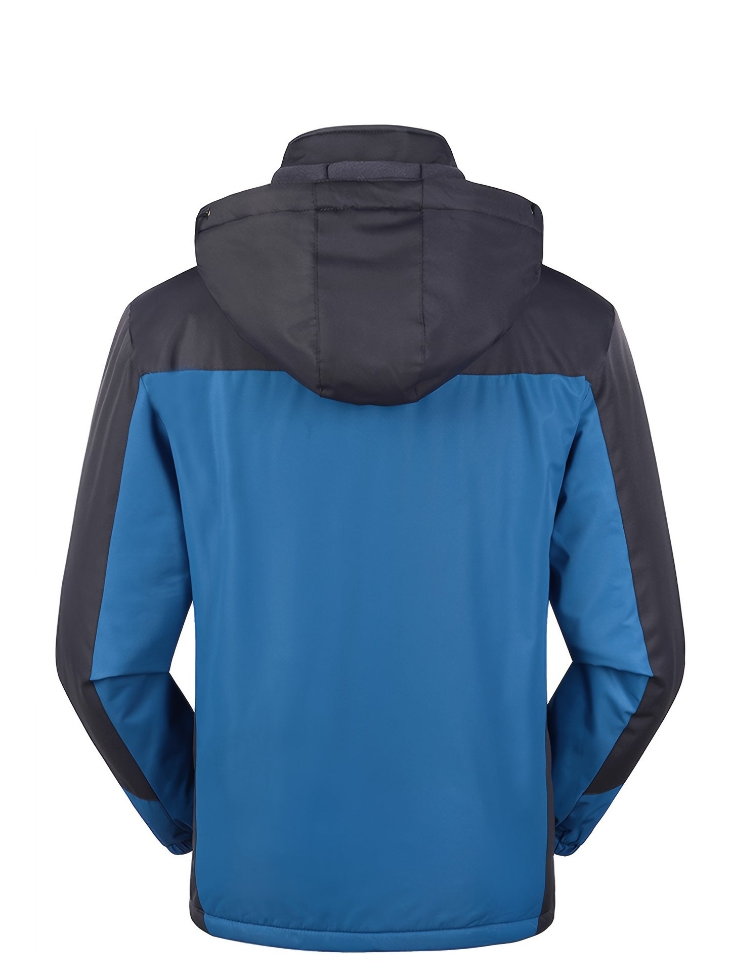 Men's Jacket / Men's Casual Color Block Thick Hooded Jacket, Windproof Single-Layer Fleece Jacket for Fall Winter Jacket Gifts