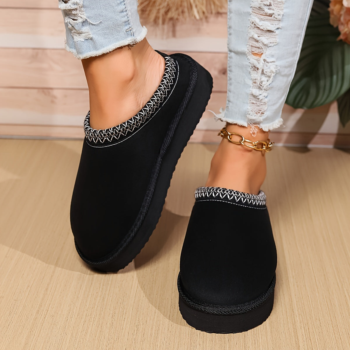 Womens Ultra-Soft Thermal Slippers - Indoor Quilted Ankle Boots with Non-Skid Sole - Perfect Cozy House Shoes for Winter Lounging