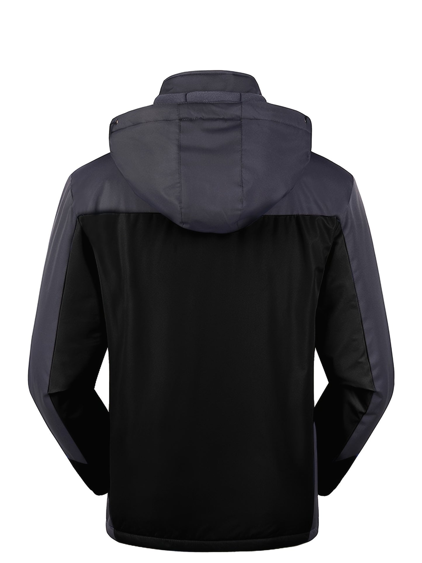 Men's Jacket / Men's Casual Color Block Thick Hooded Jacket, Windproof Single-Layer Fleece Jacket for Fall Winter Jacket Gifts