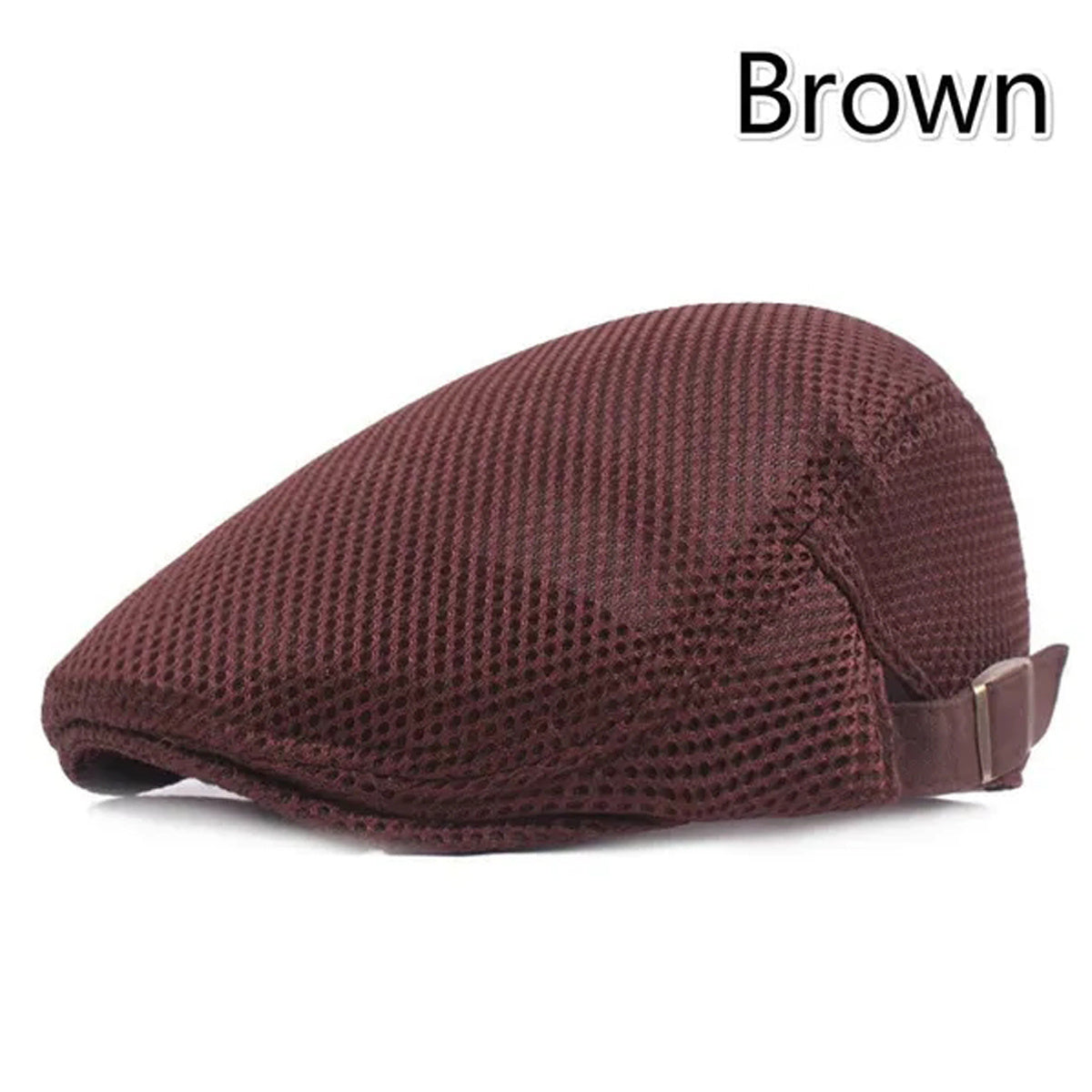 1pc 8 Colors Men Cabbie Flat Cap Breathable Mesh Summer Hat Adjustable News Beret Ivy Cap, Ideal Choice for Gifts