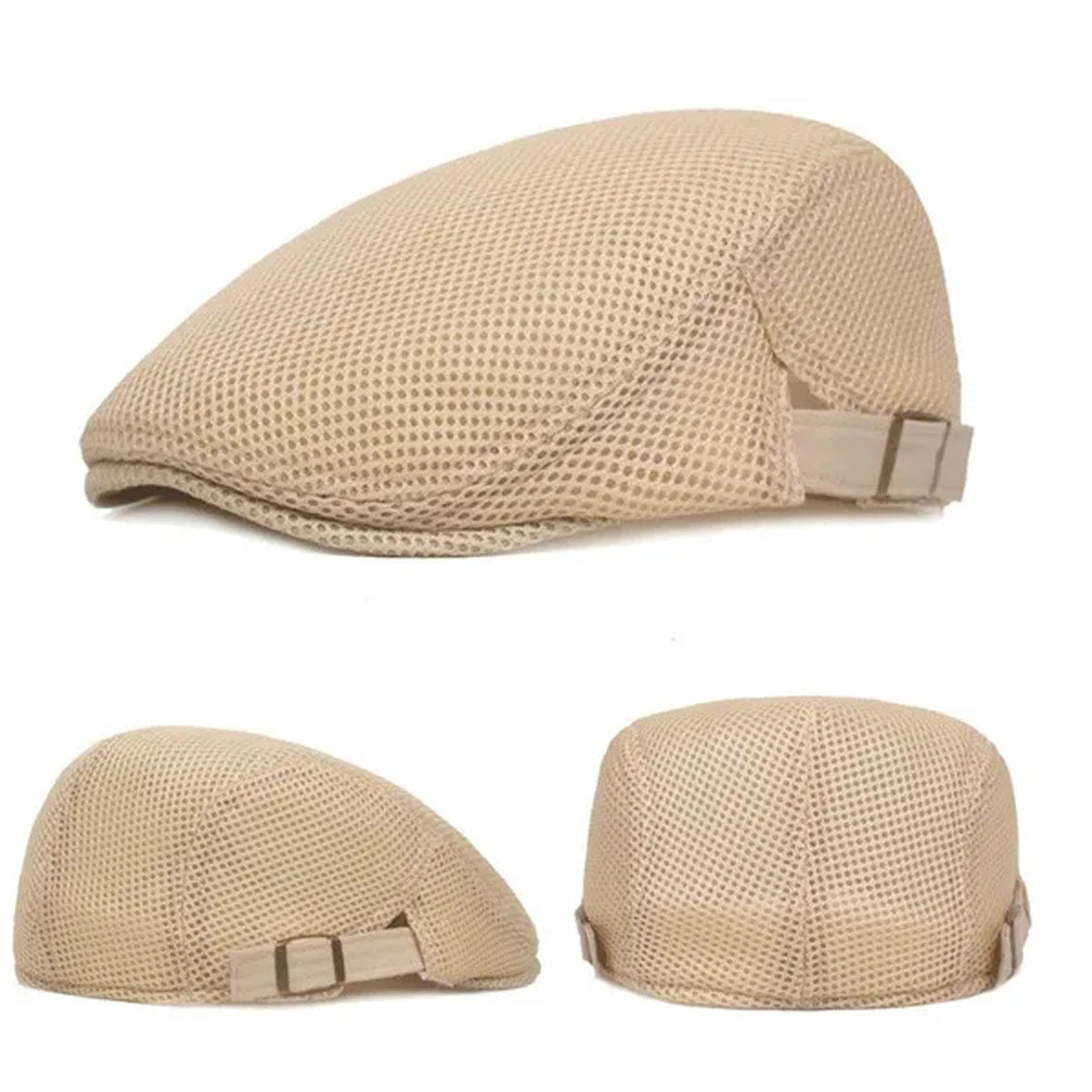 1pc 8 Colors Men Cabbie Flat Cap Breathable Mesh Summer Hat Adjustable News Beret Ivy Cap, Ideal Choice for Gifts