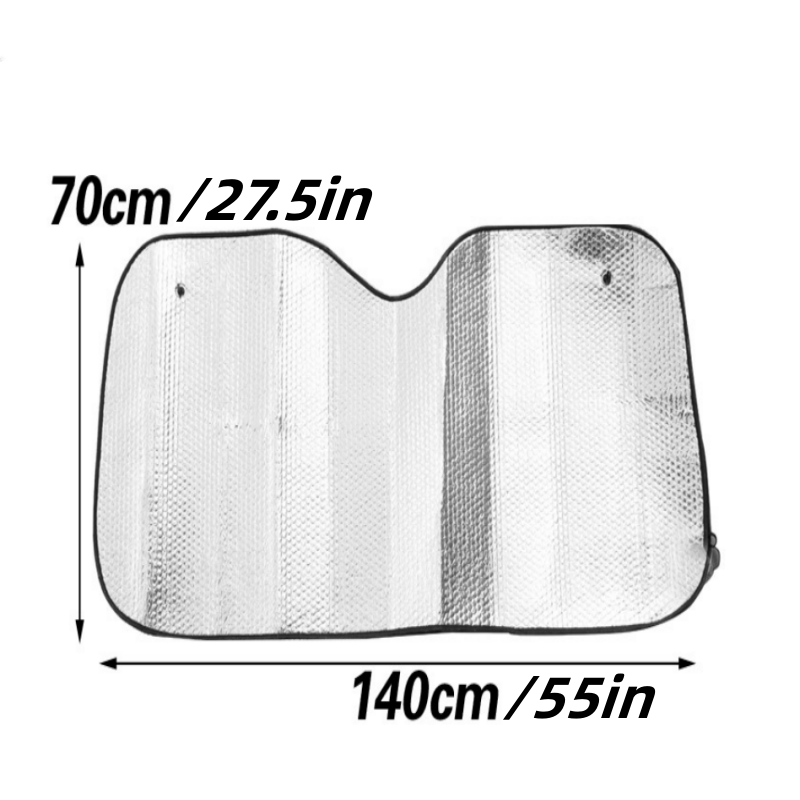 Automobile Sunshade / Double-Sided Bubble Aluminum Foil / Sun Blocking Car Front Cover - Roll-Up Blackout Curtain for Enhanced Privacy & Sun Protection, Sun Visor for Car, Vehicle Interior Cooling, Sleek Car Accessory, Flexible Sun B