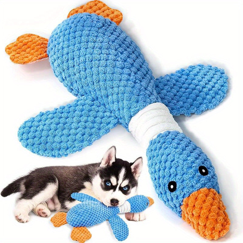 Duck Puppy Toys, Vitscan Upgraded Goose Indestructible Dog Toys For Aggressive Chewers, Crinkle Squeaky Plush Dog Puppy Chew Toys For Teething, Small Medium Large Breed