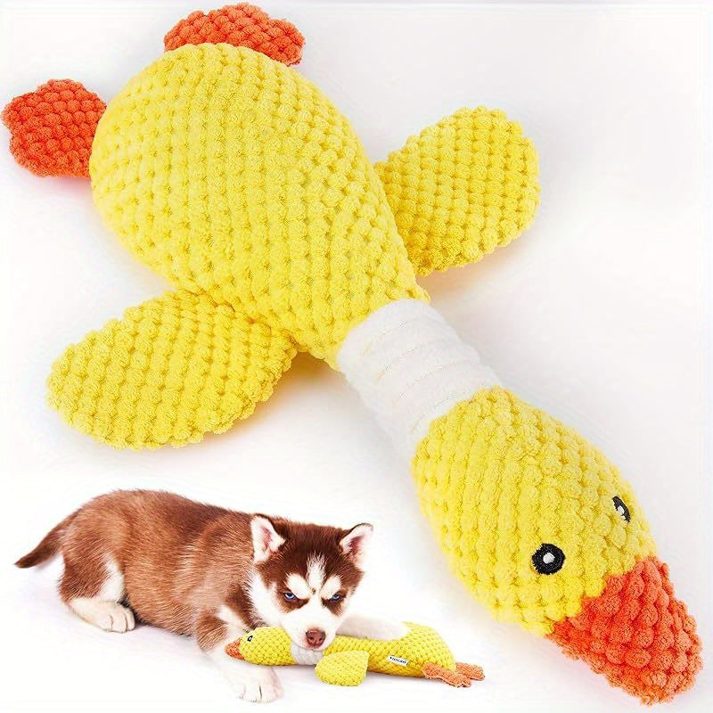 Duck Puppy Toys, Vitscan Upgraded Goose Indestructible Dog Toys For Aggressive Chewers, Crinkle Squeaky Plush Dog Puppy Chew Toys For Teething, Small Medium Large Breed