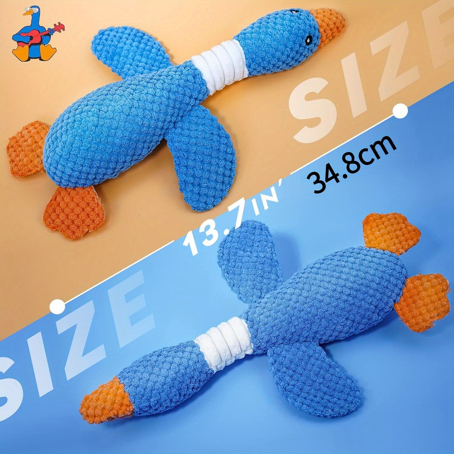 Duck Puppy Toys, Vitscan Upgraded Goose Indestructible Dog Toys For Aggressive Chewers, Crinkle Squeaky Plush Dog Puppy Chew Toys For Teething, Small Medium Large Breed