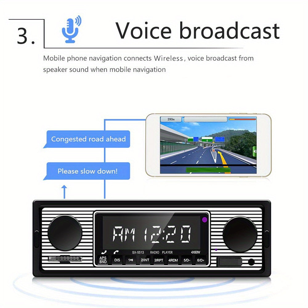 Car stereo / 1DIN Car Stereo with Remote Control - Wireless Handsfree, MP3 Player, FM Radio, USB/TF/AUX Input, EQ Adjustable, 12V Hardwired for Cars, Trucks, SUVs Vehicle Audio System, Modern Dashboard Integration