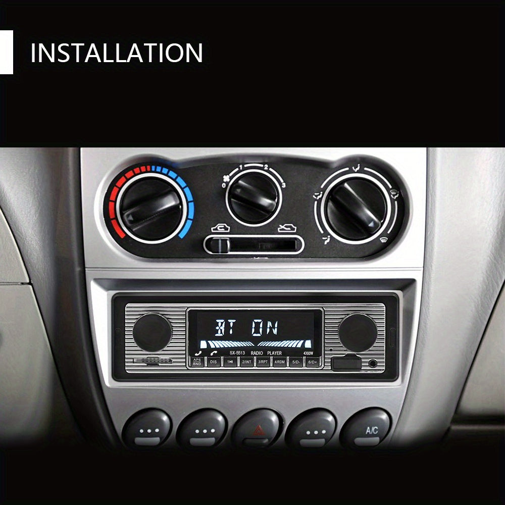 Car stereo / 1DIN Car Stereo with Remote Control - Wireless Handsfree, MP3 Player, FM Radio, USB/TF/AUX Input, EQ Adjustable, 12V Hardwired for Cars, Trucks, SUVs Vehicle Audio System, Modern Dashboard Integration