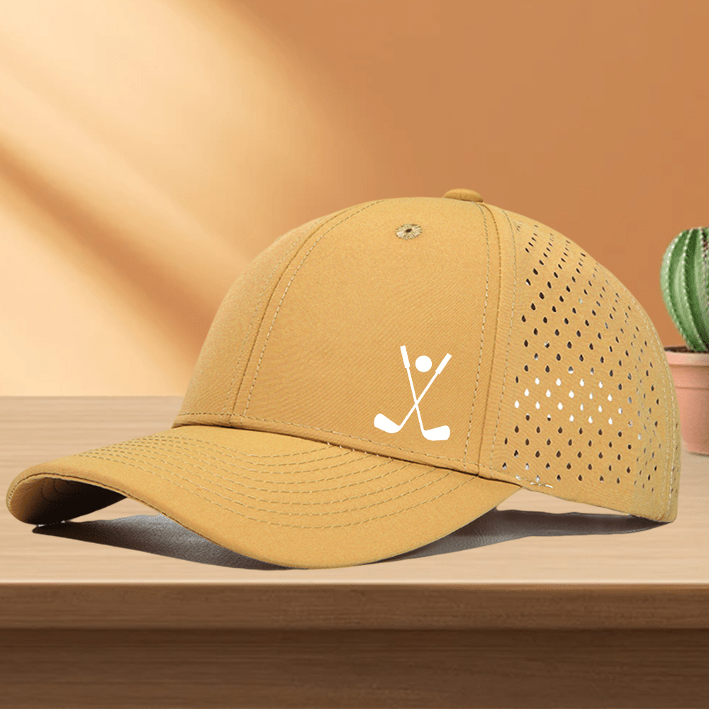 Golf Cap, 1pcs Quick Dry Golf Cap with Hole Perforated Mesh / Available in 10 Colors