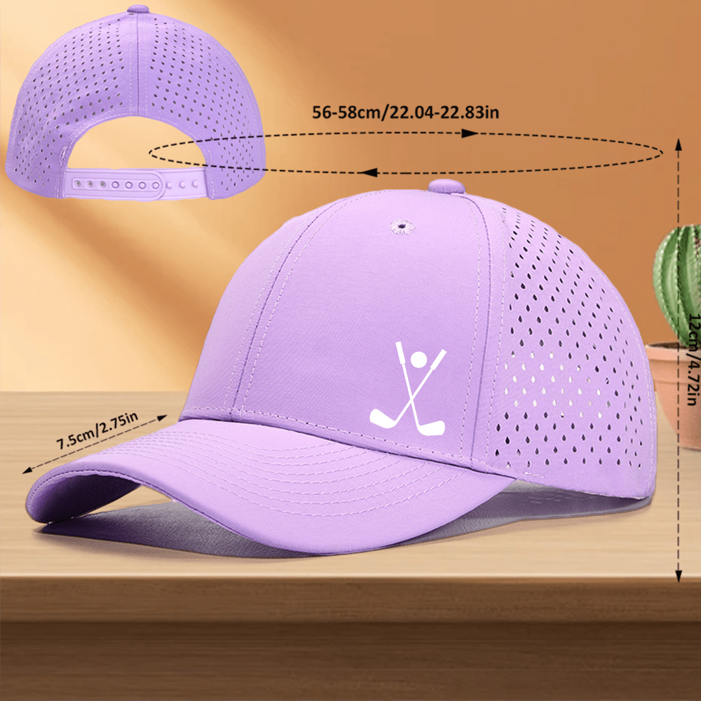 Golf Cap, 1pcs Quick Dry Golf Cap with Hole Perforated Mesh / Available in 10 Colors