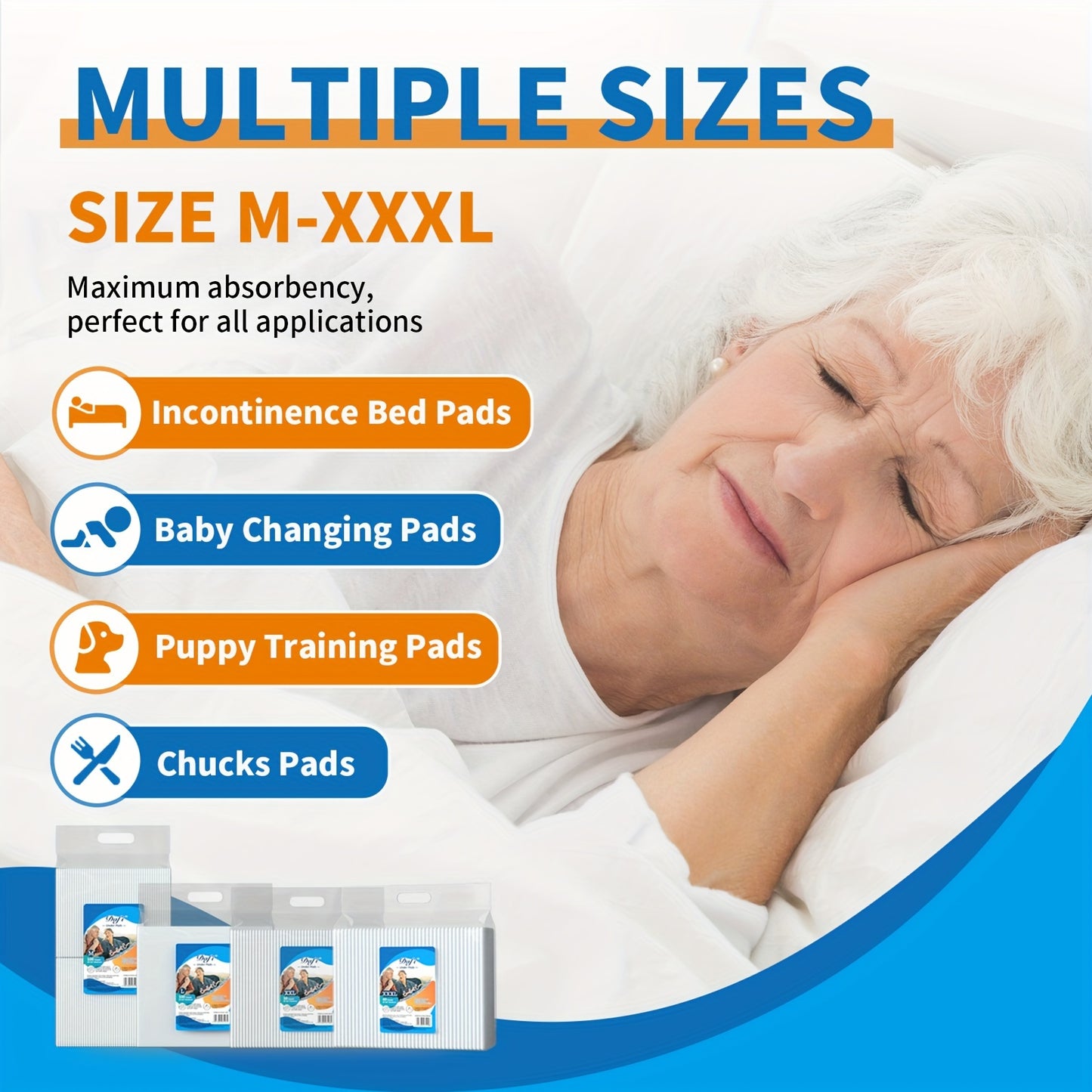 Bed Pads / DAFI 36"x 36"(40 Count) Disposable Bed Pads Extra Large Adult Incontinence Under pads, Effective Odor Control / Super Absorbent Protection for Elderly, Adult