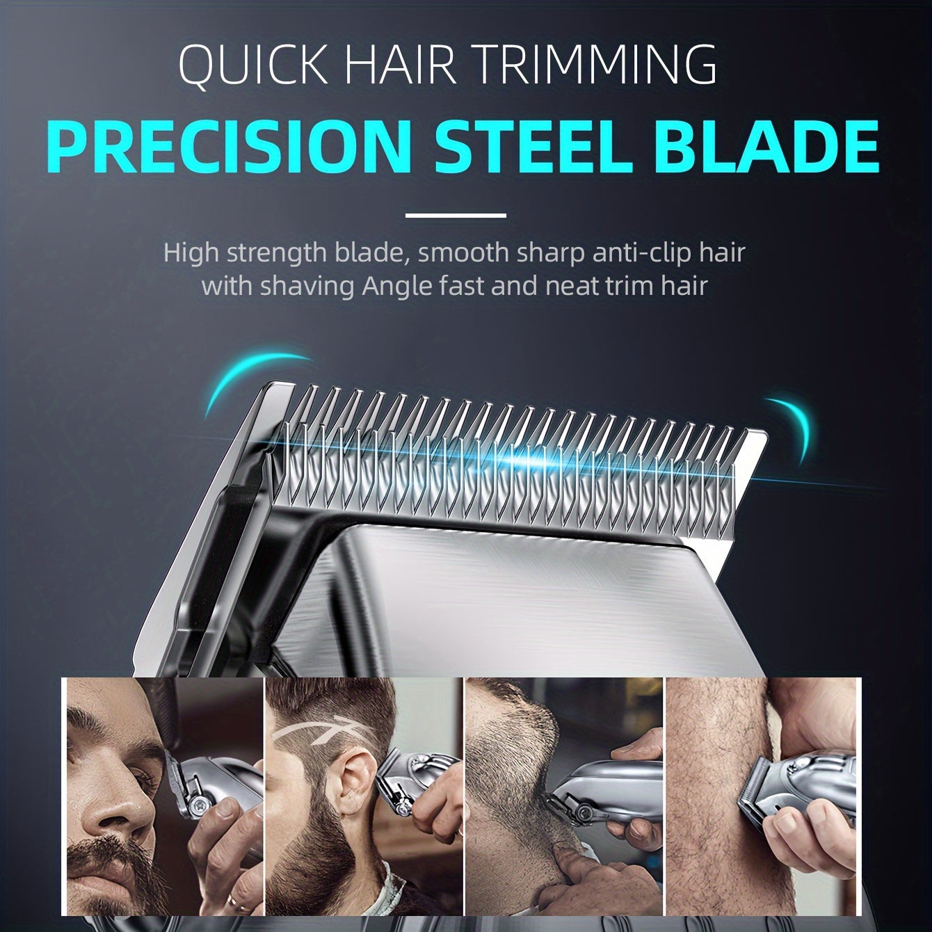 KIKIDO KK-2575T Men's Hair Clipper Set - 2-in-1, High-Speed, Zero Gap Blade, LCD Display, Rechargeable Wireless | 11 Limit Combs, Home & Salon Use