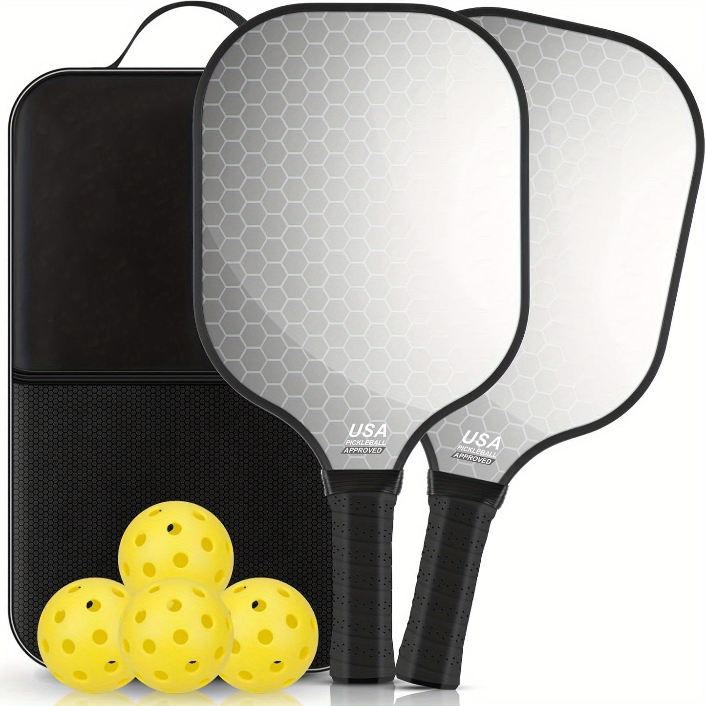 Pickleball Paddles Set of 2 99.9% T300 Carbon Fiber USAPA Approved Pickle Ball Paddle Indoor Outdoor Rackets Pickleballs Racquet Gifts