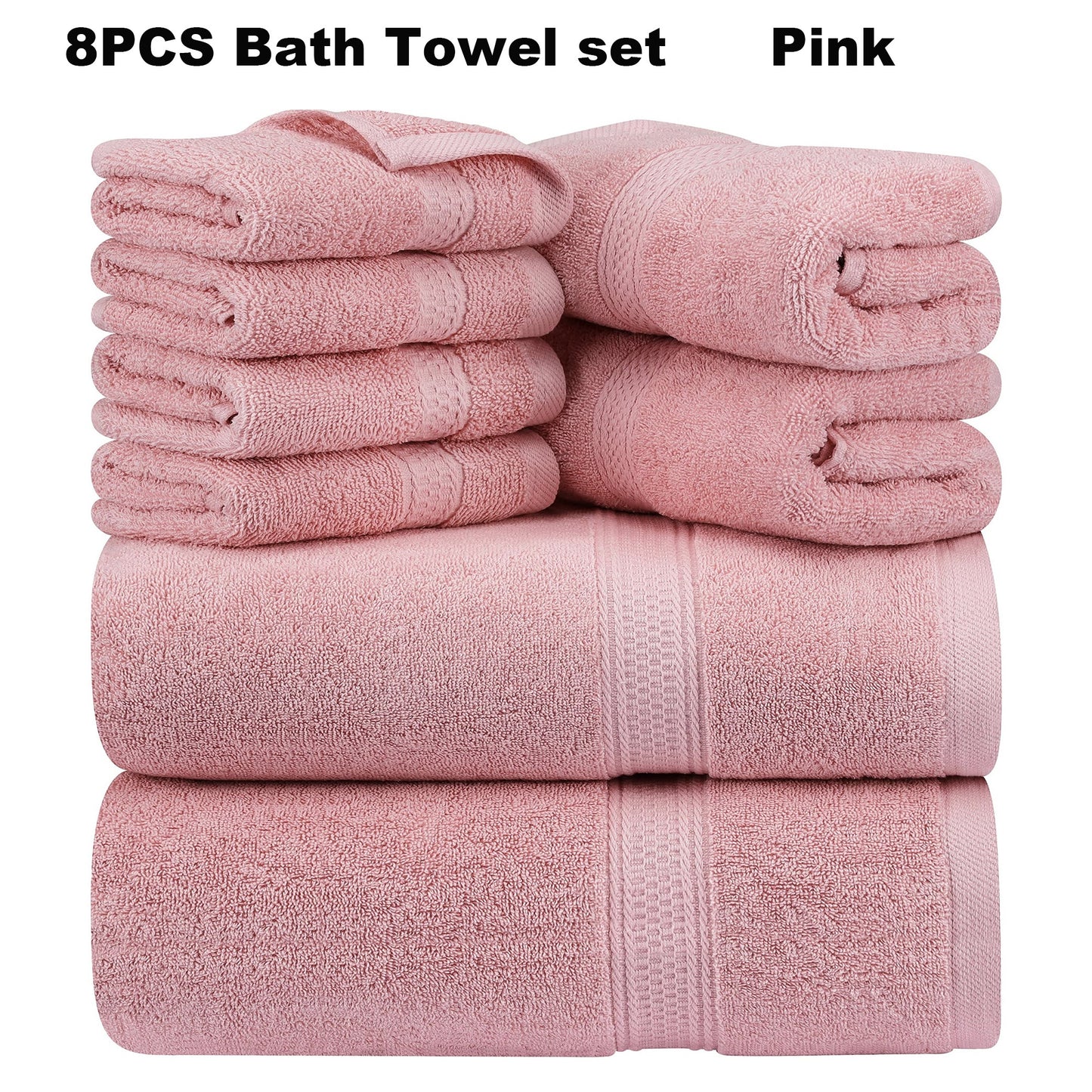 8pcs Bath Towel Set, 2 Bath Towels, 2 Hand Towels, 4 Washcloth, Luxurious, Soft, Skin Friendly, Good Water Absorption, Quick Drying, Thickened Bathing Towel, Suitable for Home, Hotel, Travel, Fitness, Beauty SPA, Etc, Wash Cl