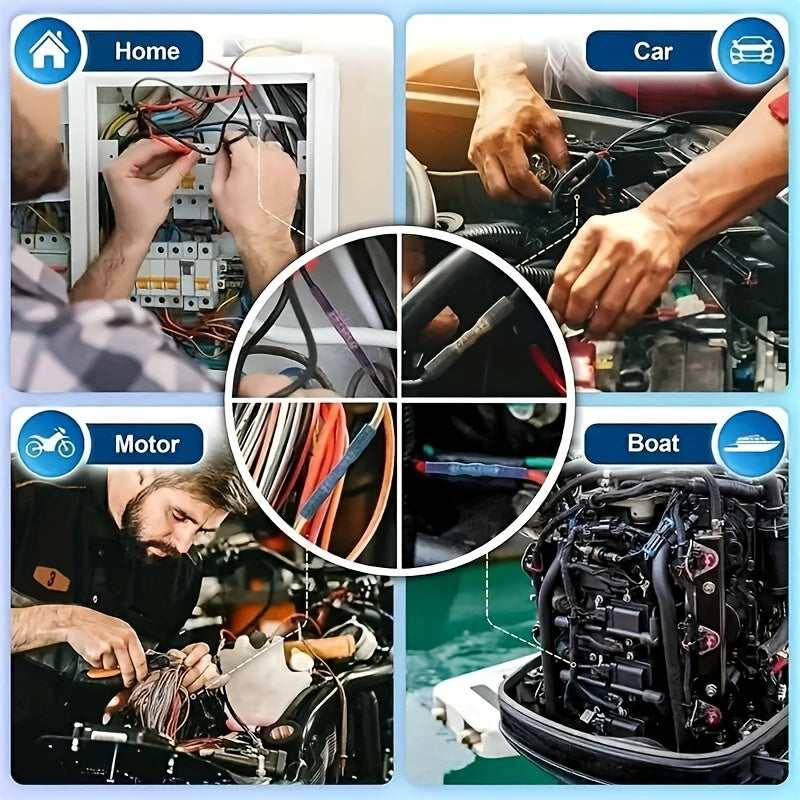 280pcs UMLIFE Spade Crimp Terminal Connector Kit, Copper Contact, Non-insulated, Variety of Insulated Cable Connectors, with 5-in-1 Wire Stripper, for Automotive & Home Wiring Projects, Electrical Crimp Termination
