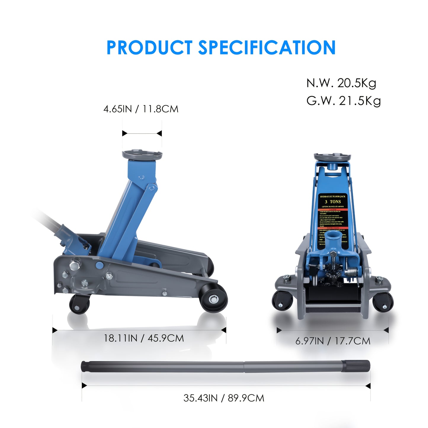 Low-Profile Hydraulic Floor Jack(One) / Jack Stands(1 Pair ) / Combination Of Hydraulic Jack And Jack Stands, Hydraulic Trolley Car Jack, Jack Combo, Small Jack, Capacity 6600 Lbs., For Car shops