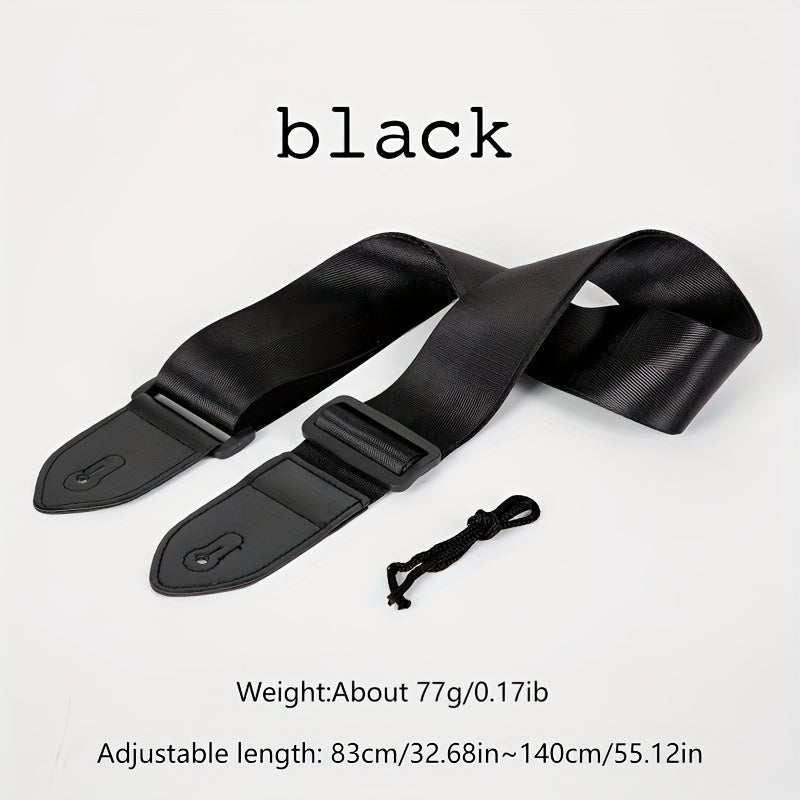 Heavy-Duty Guitar Strap with Adjustable Crossbody design - Thick & Durable Construction, Non-Slip Buckles - Compatible with Acoustic, Electric, Bass Guitars - Ideal Gift for Musicians (Available in Black, Blue, Brown, Gray, B