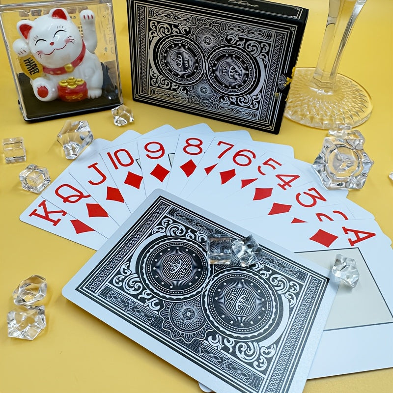 Playing cards / Classic Large Print Poker with Silvery Edge Sealing PVC, Anti-folding, Peek-proof