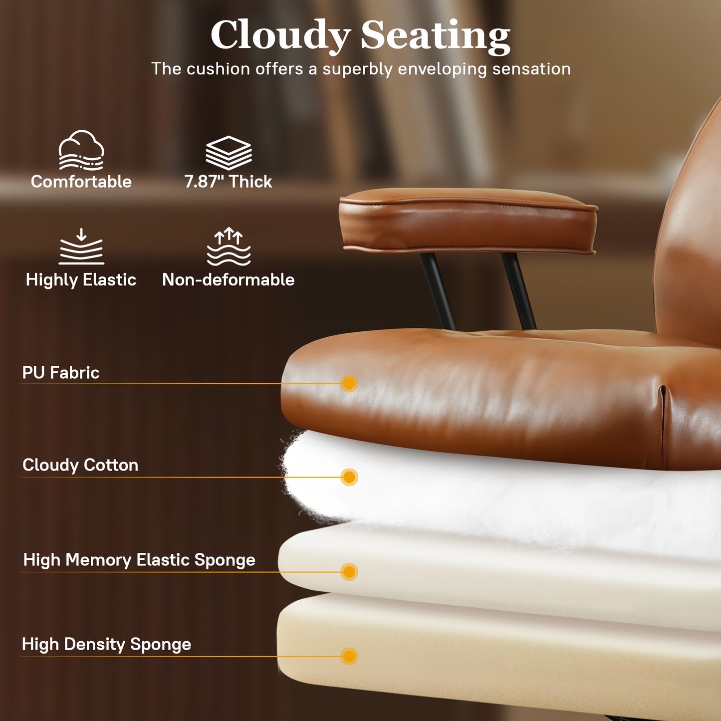 Oversized Modern PU Leather Executive Chair - Ergonomic High-Back Office Chair with Lumbar Support, Adjustable Height & Headrest, Padded Armrests, Heavy-Duty 5-Wheel Base, Manual Recline Mechanism, Smooth-Rolling Wheels for H