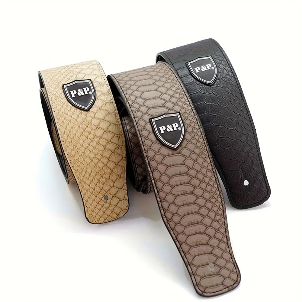 Guitar Straps / 2.5 Inch Guitar Strap Genuine Faux Leather Adjustable Soft Embroidered Belt For Classical Bass Music Hobby Guitar Accessories (Random Pattern)