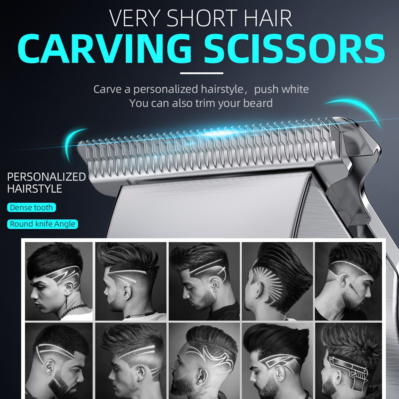 KIKIDO KK-2575T Men's Hair Clipper Set - 2-in-1, High-Speed, Zero Gap Blade, LCD Display, Rechargeable Wireless | 11 Limit Combs, Home & Salon Use