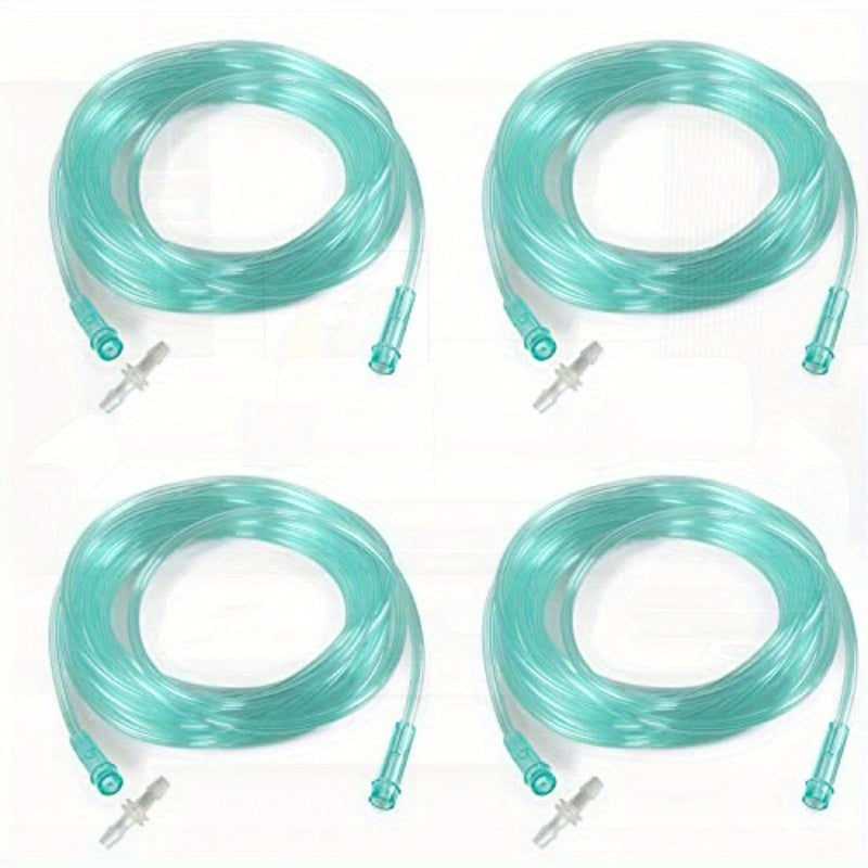 Set Of 4 Oxygen Hoses (may be used with cannulas), Each 16.4 Feet Long, High-quality Green Pressure Oxygen Tubes