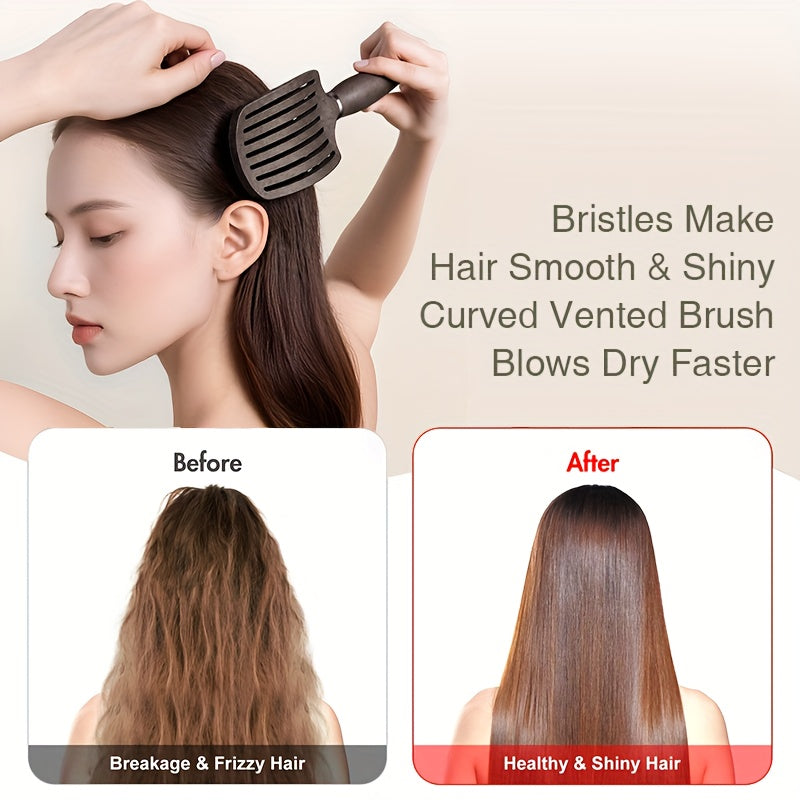 1pc Detangling Brush with Vented Design - Wet & Dry Detangler for Women, Men & Kids, Suitable for Long, Thick, Thin, Curly, Straight & Tangled Hair, Ideal for Fast Drying & Styling Massage
