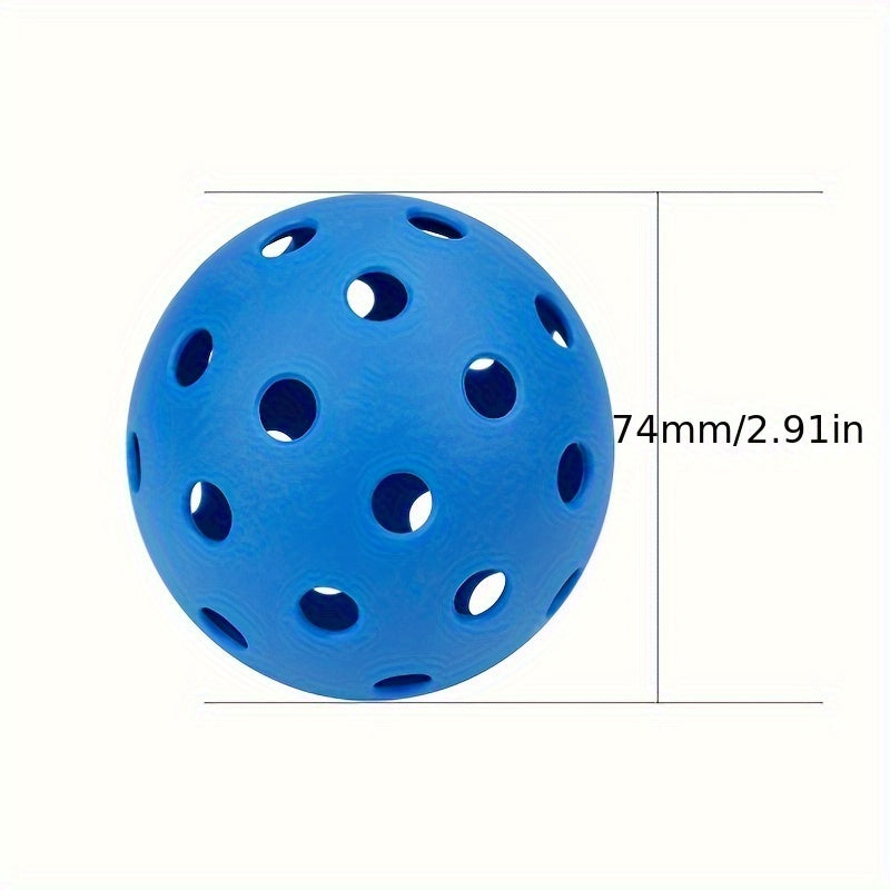 12-Pack 74mm 40-Hole Plastic Pickleball Balls, Mixed Colors, 26g, Durable and Stable, PE Material, for Outdoor Games and Sports Equipment