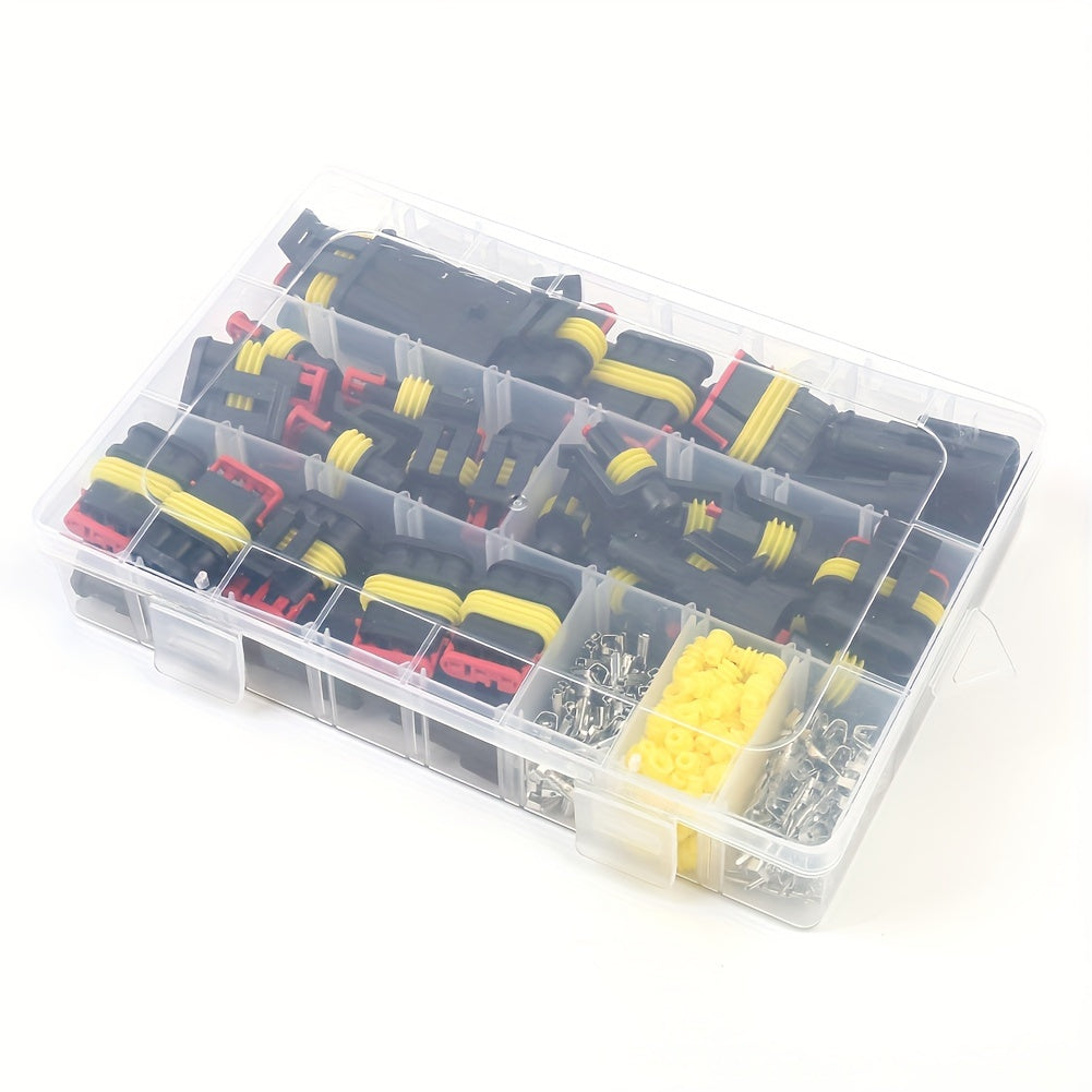 352PCS Automotive Electrical Connector Terminals Kit - Durable 1/2/3/4 Pin Wire Plugs for Car Repair and Maintenance - Easy to Install and Use - Waterproof