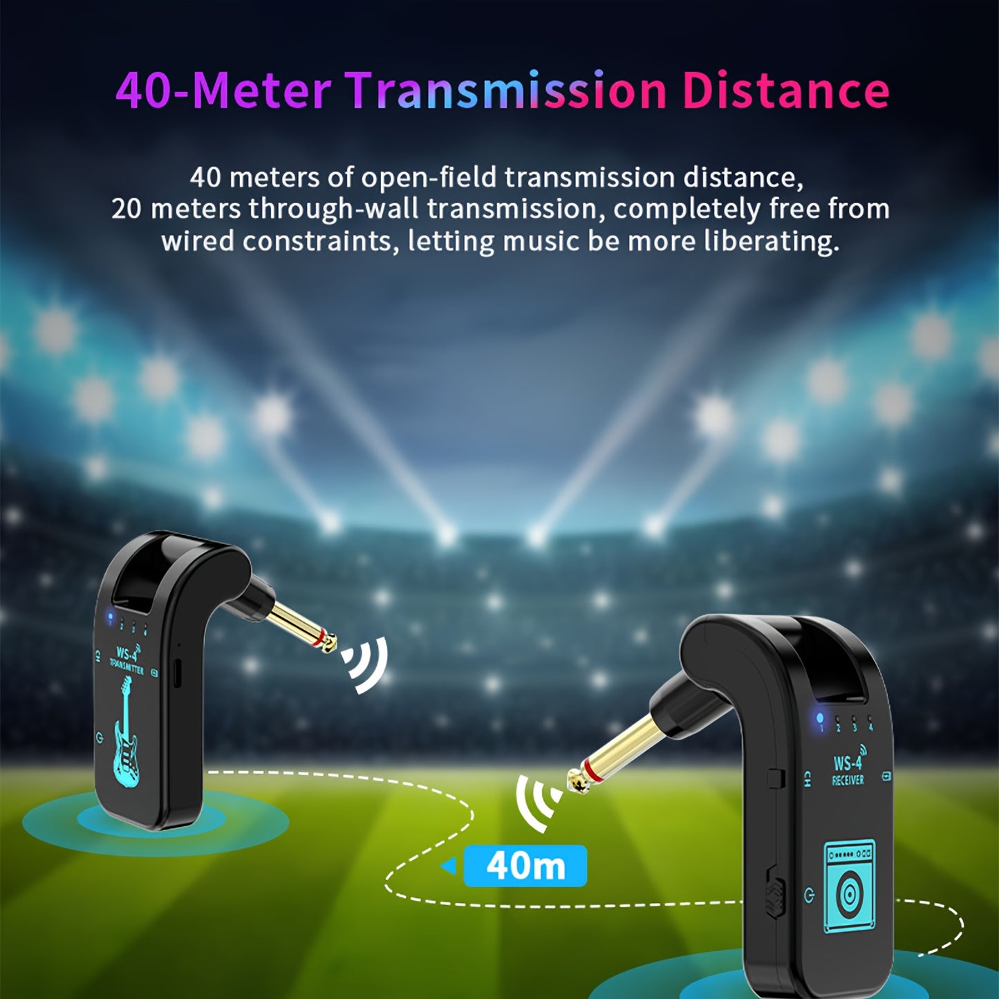 2. 4G Wireless Transmission System for Guitar with Wireless Transmitter And Receiver
