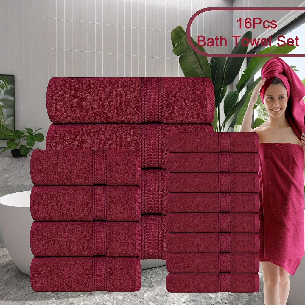 8pcs Bath Towel Set, 2 Bath Towels, 2 Hand Towels, 4 Washcloth, Luxurious, Soft, Skin Friendly, Good Water Absorption, Quick Drying, Thickened Bathing Towel, Suitable for Home, Hotel, Travel, Fitness, Beauty SPA, Etc, Wash Cl