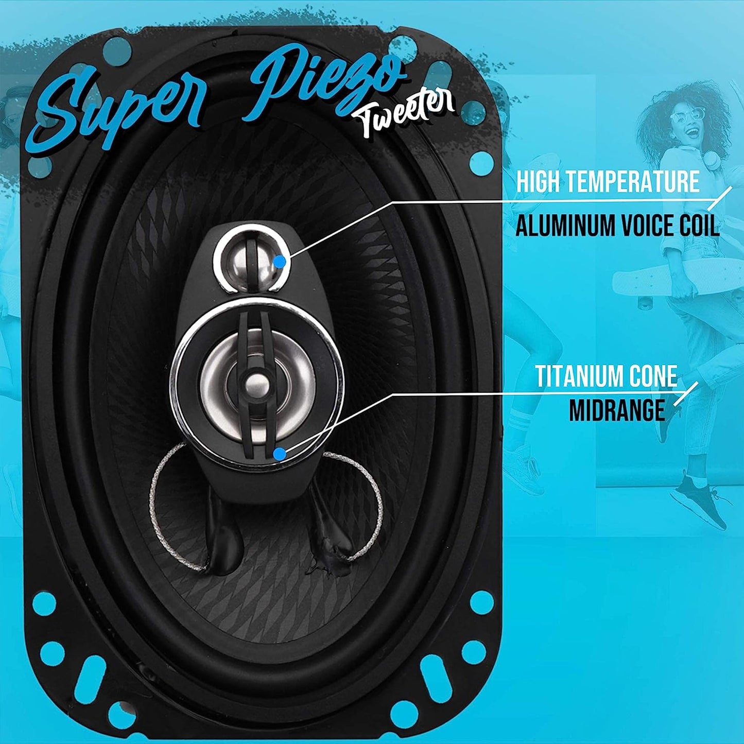 Pyle 6'' x 9'' Four-Way Quadriaxial Speaker System with 500W Peak Power - Black (PL61984BK)