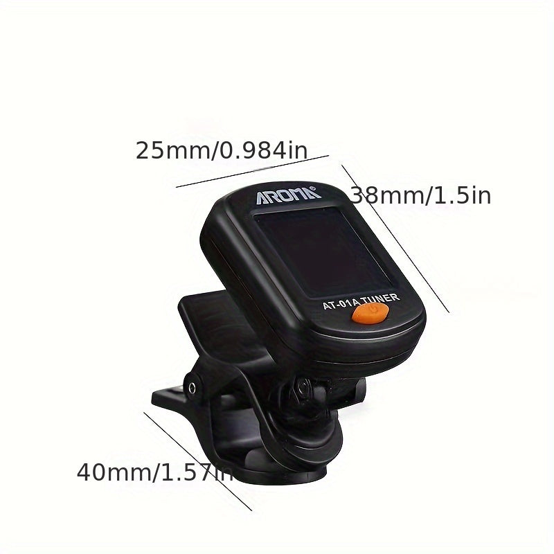 Guitar Tuner / 1-Pack Guitar Tuner, Clip on Tuner for Guitar/ Bass/ Violin/ Ukulele, Auto Power Off/ One Button Operation