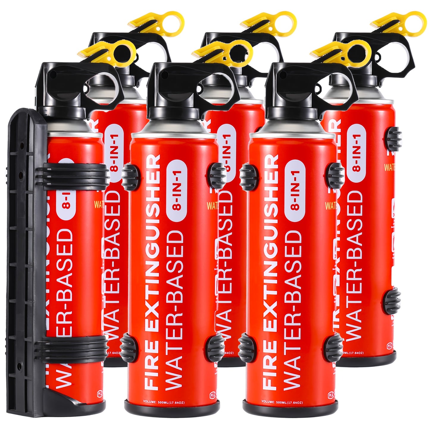 Household Fire Extinguisher Portable Water-Based 4-in-1 Wall Mounted Bracket for Kitchen Garage Car Fire 0.5-A:21-B:C:5K