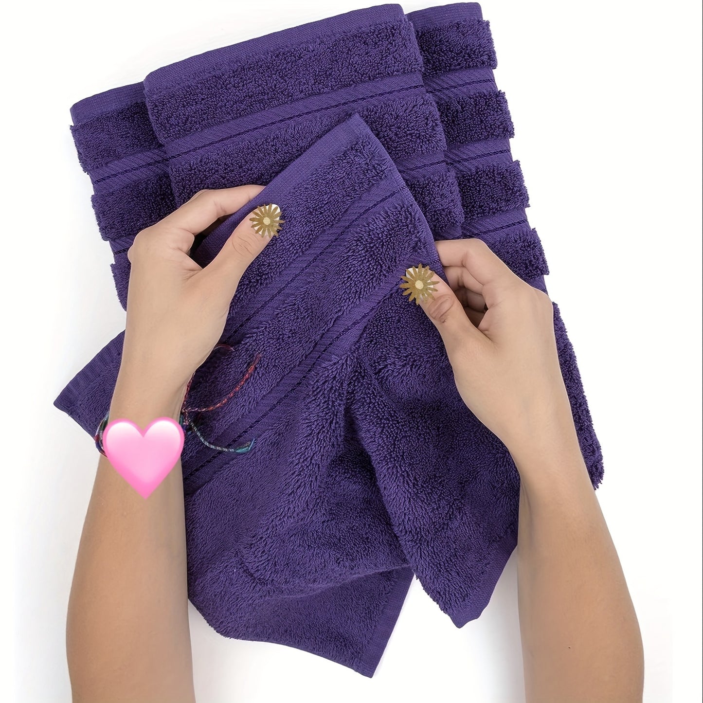 6pcs Purple Towel Set, 1 Bath Towels 1 Hand Towels 1 Washcloths, 2 Bath Towels 2 Hand Towels 2 Washcloths, Soft Cotton Towels, Plain Absorbent Towel For Home Bathroom, Bathroom Supplies