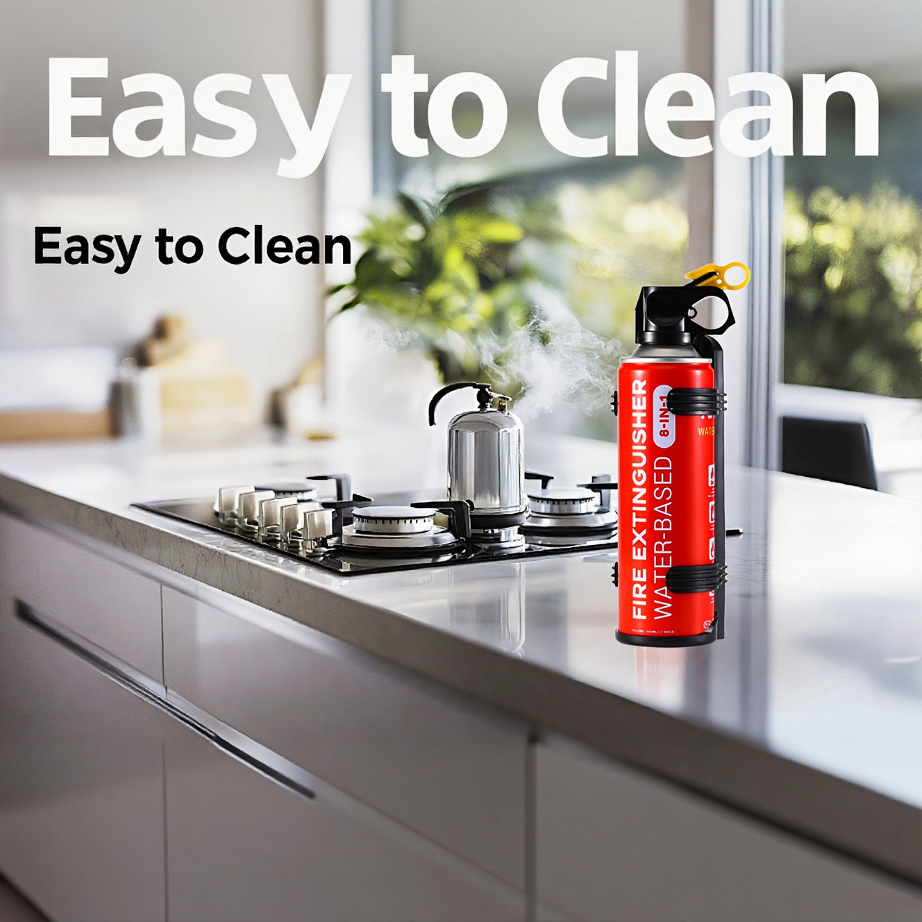 Household Fire Extinguisher Portable Water-Based 4-in-1 Wall Mounted Bracket for Kitchen Garage Car Fire 0.5-A:21-B:C:5K