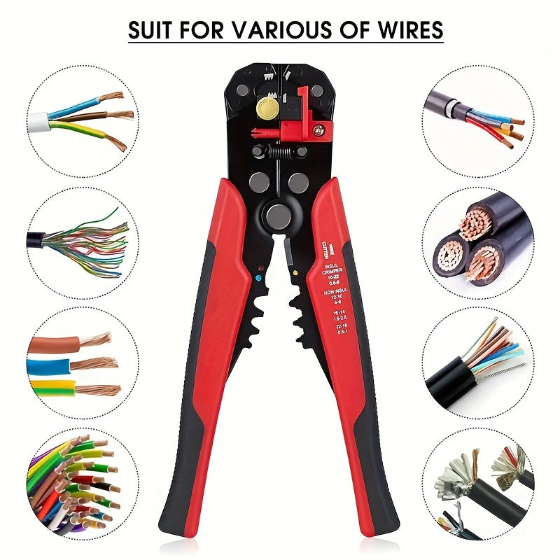 280pcs UMLIFE Spade Crimp Terminal Connector Kit, Copper Contact, Non-insulated, Variety of Insulated Cable Connectors, with 5-in-1 Wire Stripper, for Automotive & Home Wiring Projects, Electrical Crimp Termination