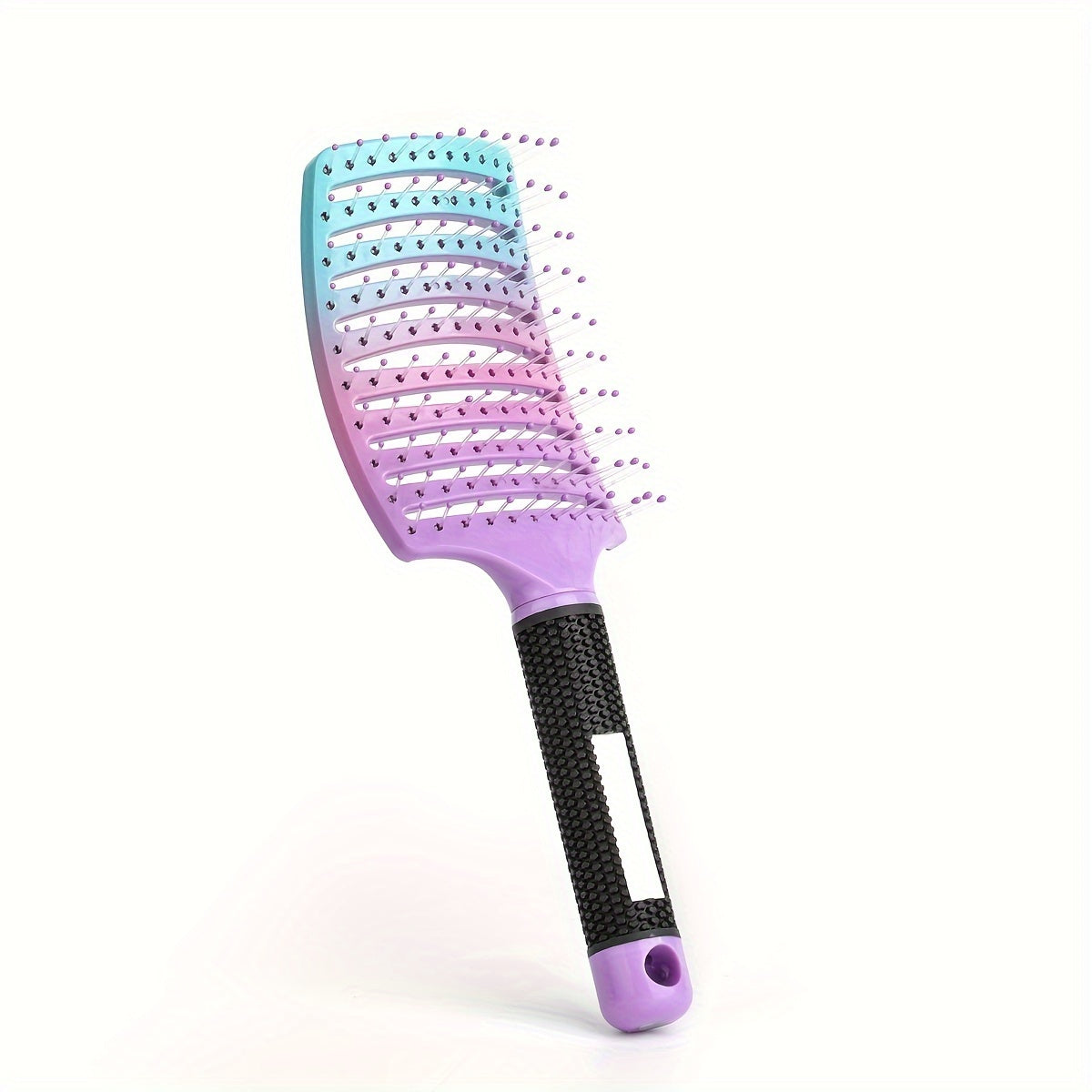 1pc Wet Hair Brush for Blow Drying, Professional Detangling Brush Curved Vented Hairbrush for Women and men, Gradient Colors, Paddle Detangling Brushes for Wet and Dry Curly Thick Straight Hair Soft Massage