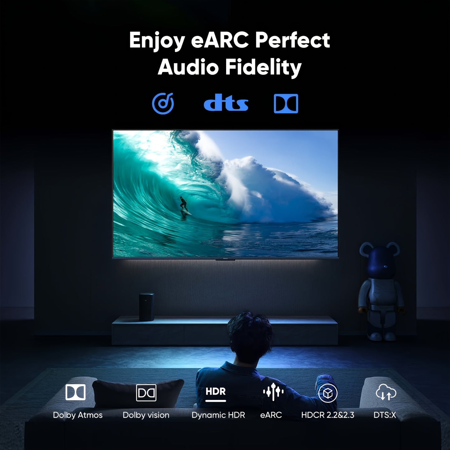 2-Pack 8K 10K HDTV Cable 3.3ft/6.6ft/10ft, 48Gbps High Speed HDTV 2.1 Cord Nylon Braided Slim 8K@60Hz, 4K@120Hz 144Hz, HDCP 2.2&2.3, eARC, Dynamic HDR, DTS:X, RTX 3090, Compatible with Roku TV/HDTV/PS5/Blu-ray