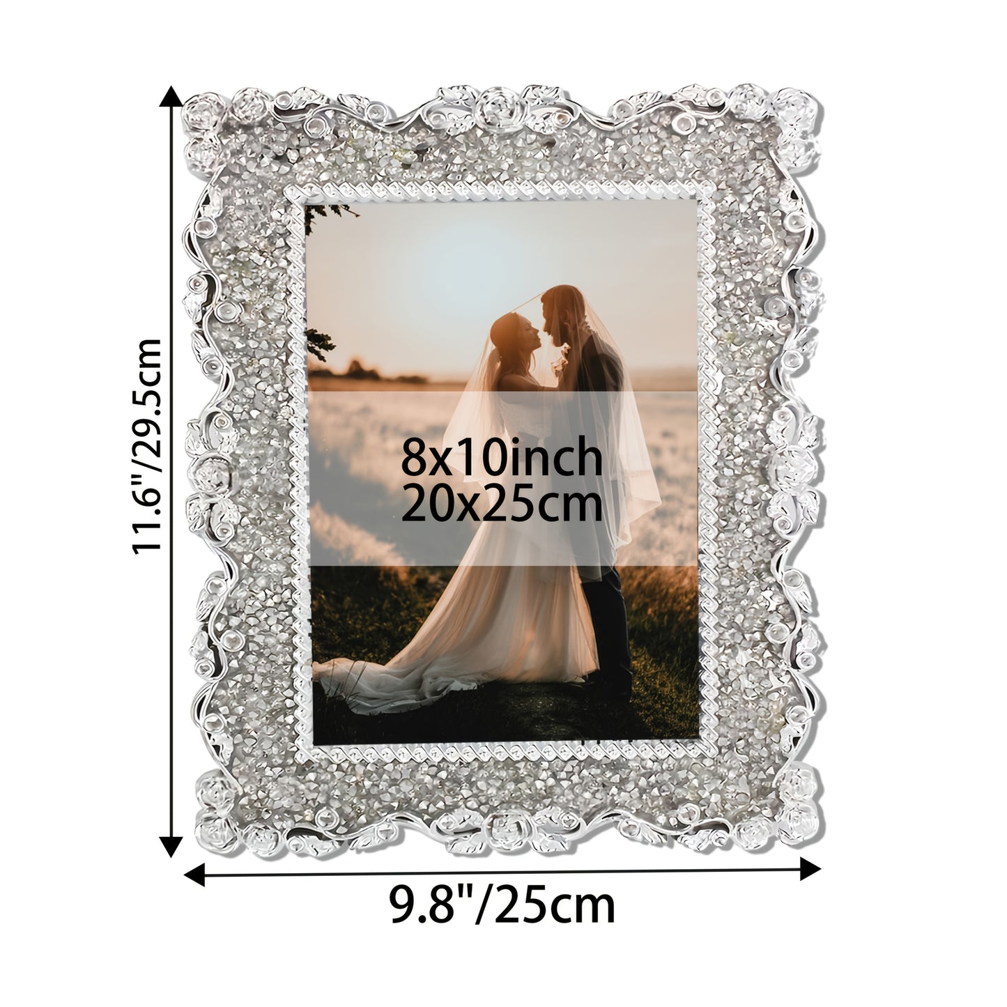 Picture Frames / Luxurious Rhinestone Embellished Picture Frame, Photo Frames, Elegant Home Decor for Living Room & Bedside, Twinkle Twinkle Design, Memory Keepsake Display, Ideal gift for weddings, Mother's Day, and Easter Pictures Are for D