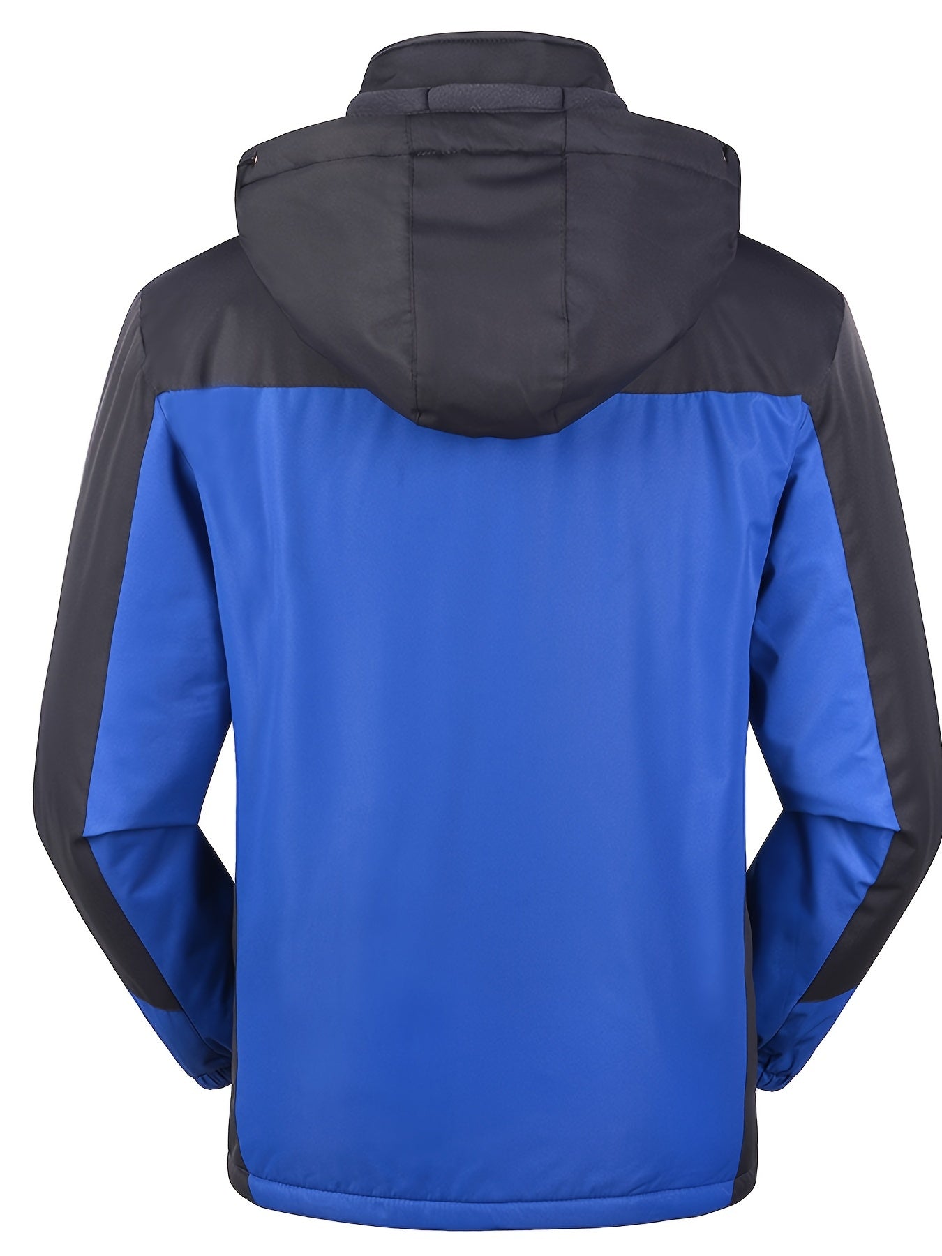 Men's Jacket / Men's Casual Color Block Thick Hooded Jacket, Windproof Single-Layer Fleece Jacket for Fall Winter Jacket Gifts