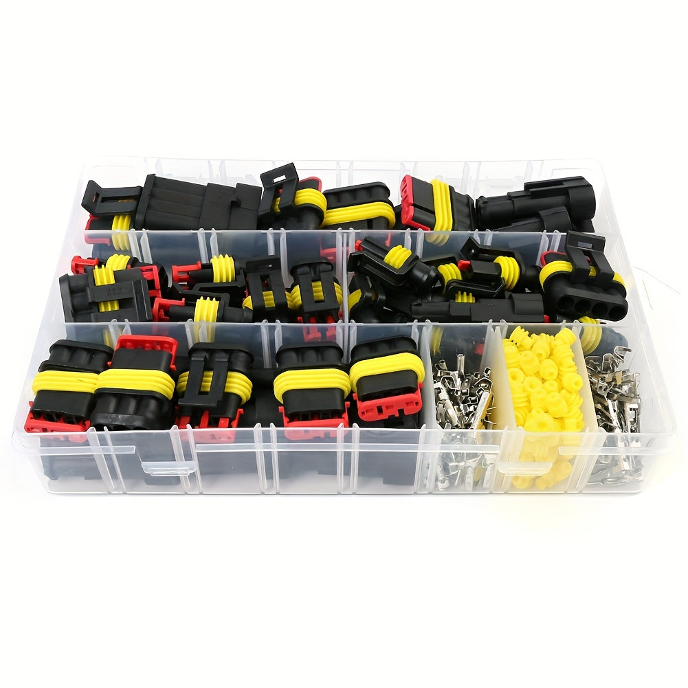 352PCS Automotive Electrical Connector Terminals Kit - Durable 1/2/3/4 Pin Wire Plugs for Car Repair and Maintenance - Easy to Install and Use - Waterproof